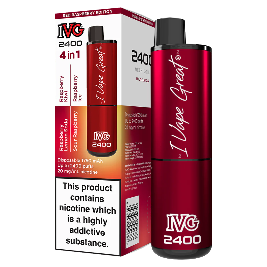 IVG 2400 Multi Flavour Red Raspberry Edition