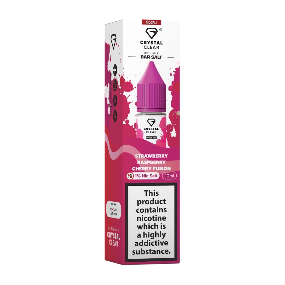 Strawberry Raspberry Cherry Fusion Crystal Clear Nic Salt
