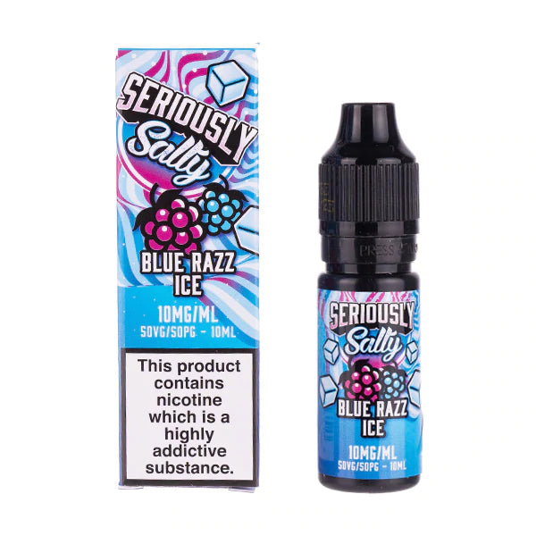 Blue Razz Ice Nic Salt E-Liquid By Seriously Salty 10ml