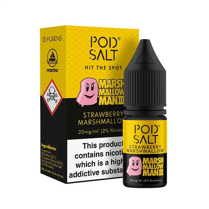 Strawberry Marshmallow 10ml Nic Salt By Pod Salt
